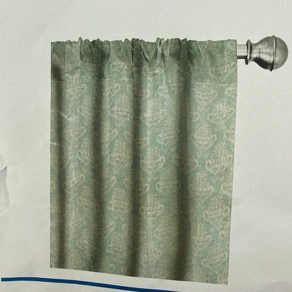 Ambesonne Blue Damask Premium Window Curtains 2 Panel Set Rod Pocket 56x84